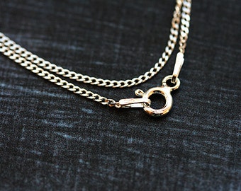 45cm Finished sterling silver chain, Diamond cut curb chain, 925 silver, for jewelry making - about 18" - 1pc - F349