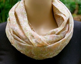 Silk Infinity Scarf, Summer Scarf, Neck scarf