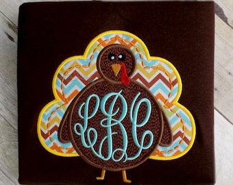 Women's monogrammed turkey shirt, embroidered fall thanksgiving shirt for women, fall colors, personalized shirt