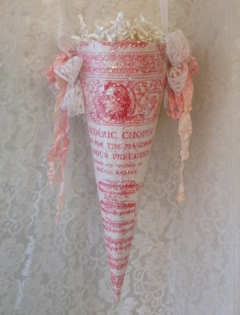 Large Shabby Romantic Tussie Mussie Cone By Lonelyheartcowgirl