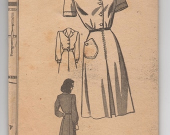 1950's Marian Martin One Piece Shirtwaist Dress pattern - UNCUT - Bust 36" - No. 9167