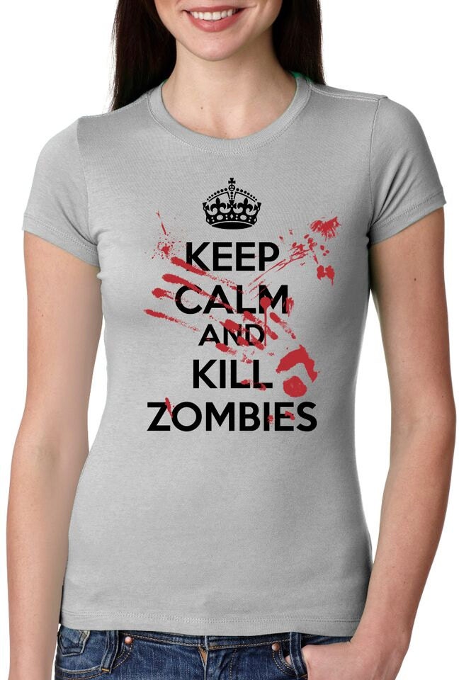 Women's Bloody Zombie T-Shirt scary halloween by CrazyDogTshirts