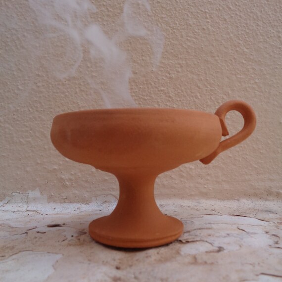 Clay Incense Burner Greek livaniera handmade charcoal by aeolia