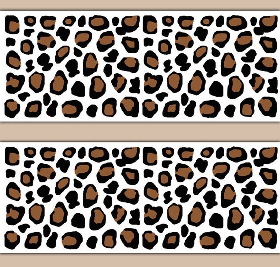 LEOPARD PRINT BORDER Decal Wall Art Safari Animal Spots Room