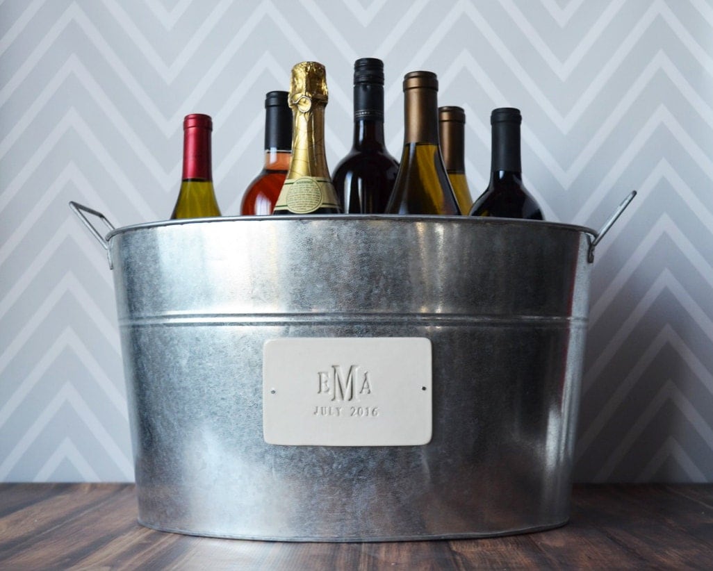 Extra Large Beverage Tub Personalized Wedding Gift by Susabellas