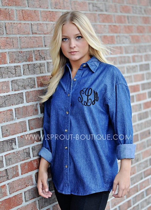 Monogrammed Denim Shirt