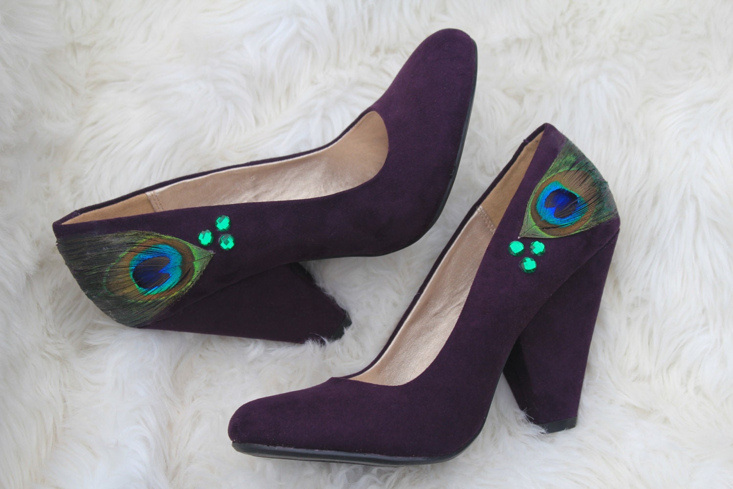 dark purple chunky heels