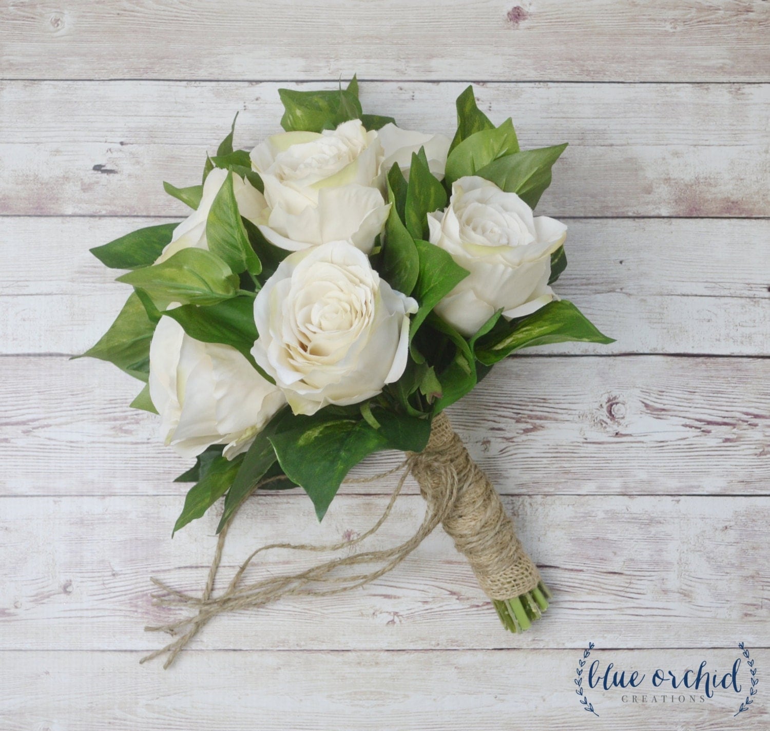 Silk Rose Bouquet Ivory Rose Bouquet Wedding Bouquet Fall
