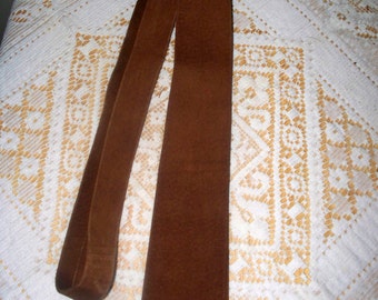 Vintage Suede Men's Tie - Nutmeg Brown - Unmarked