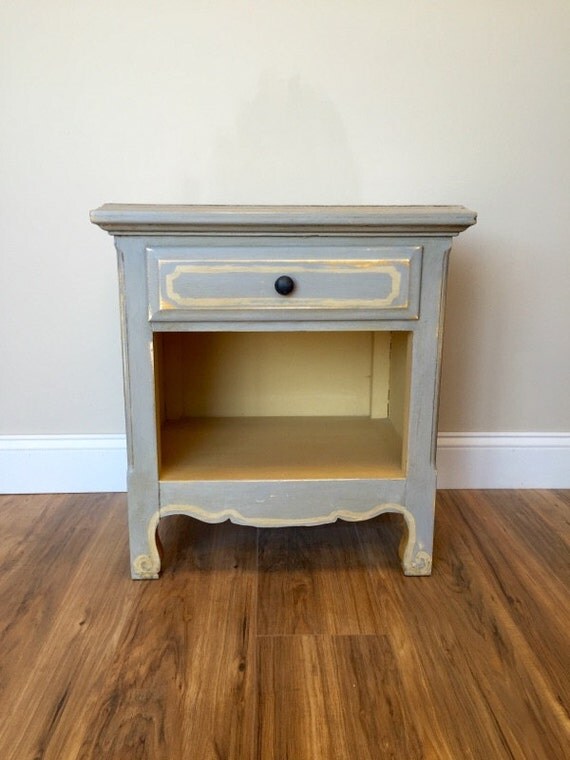 Grey Nightstand Small Nightstand Distressed Furniture