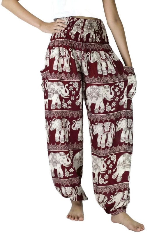 Unisex Thai Elephant PantsAztec Ethnic Print Aladin