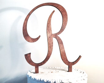 Wooden Wedding Cake Topper Letter R Monogram Rustic Wooden Wedding Cake Topper Letter R Monogram Rustic