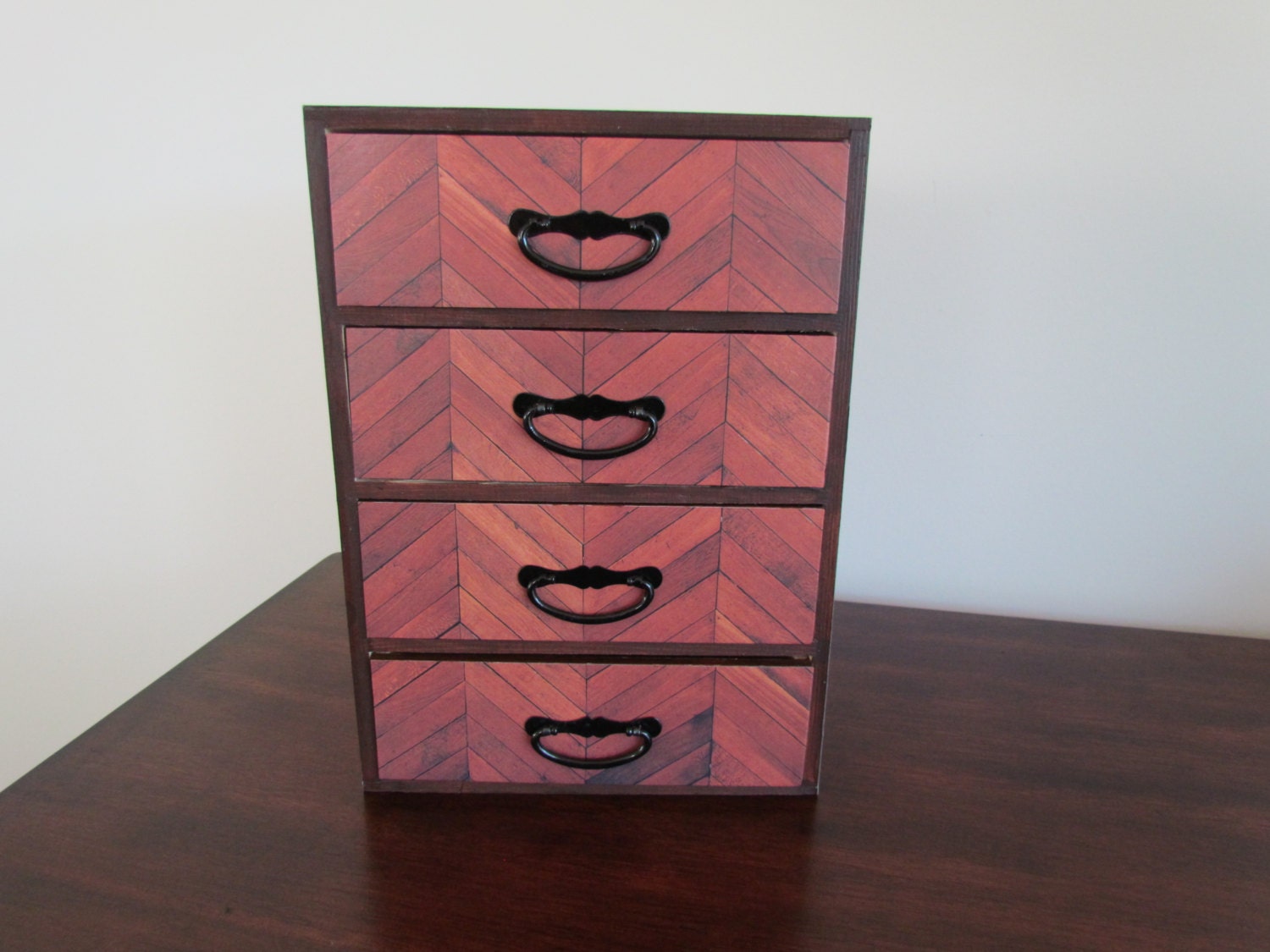 Cherry Wood Pattern Large Jewelry Box