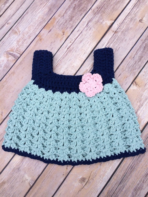 Items similar to 3 Month Blue Crochet Top Blue Baby Tank Top on Etsy