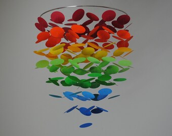 Rainbow Ombre Circle Dot Mobile (Large) // Nursery Mobile