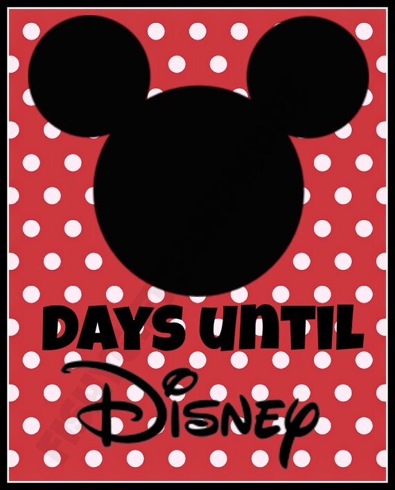 Days Until Disney 8x10 Instant Download Printable Mickey Etsy 