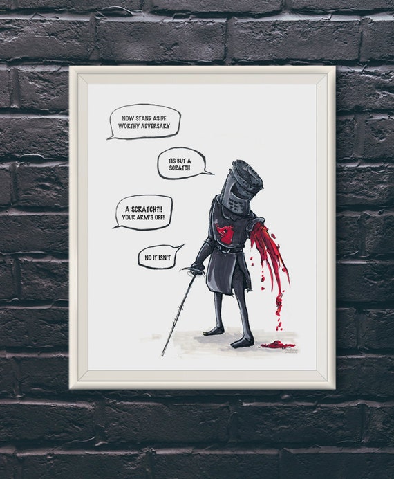 The Black Knight Monty Python Print