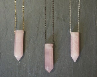 Open Heart Chakra // Rose Quartz Necklace // Rose Quartz Pendant // Rose Quartz