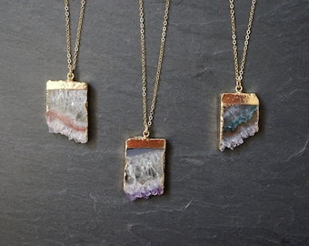 Amethyst Necklace ⊿ Amethyst Stalactite ⊿ Amethyst Druzy ⊿ Gold Amethyst ⊿ February Birthstone ⊿ Amethyst Slice ⊿ Amethyst Pendant