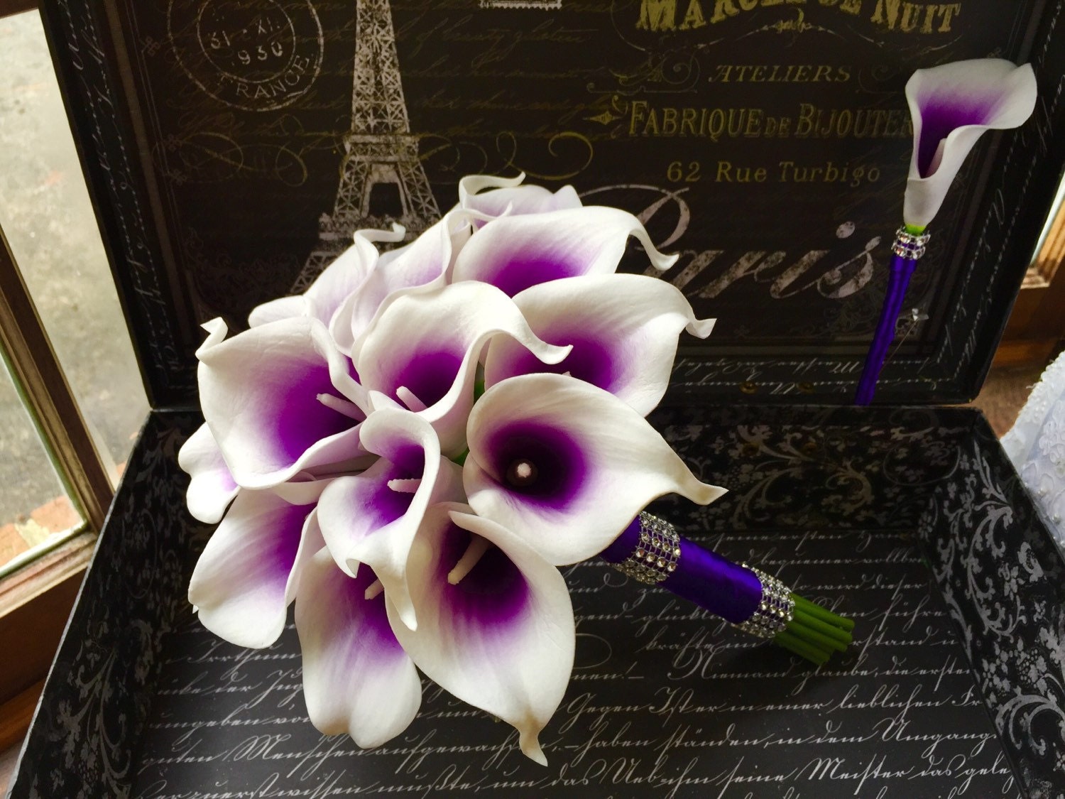 white purple center calla lily wedding bouquet with white purple center calla lily wedding bouquet with