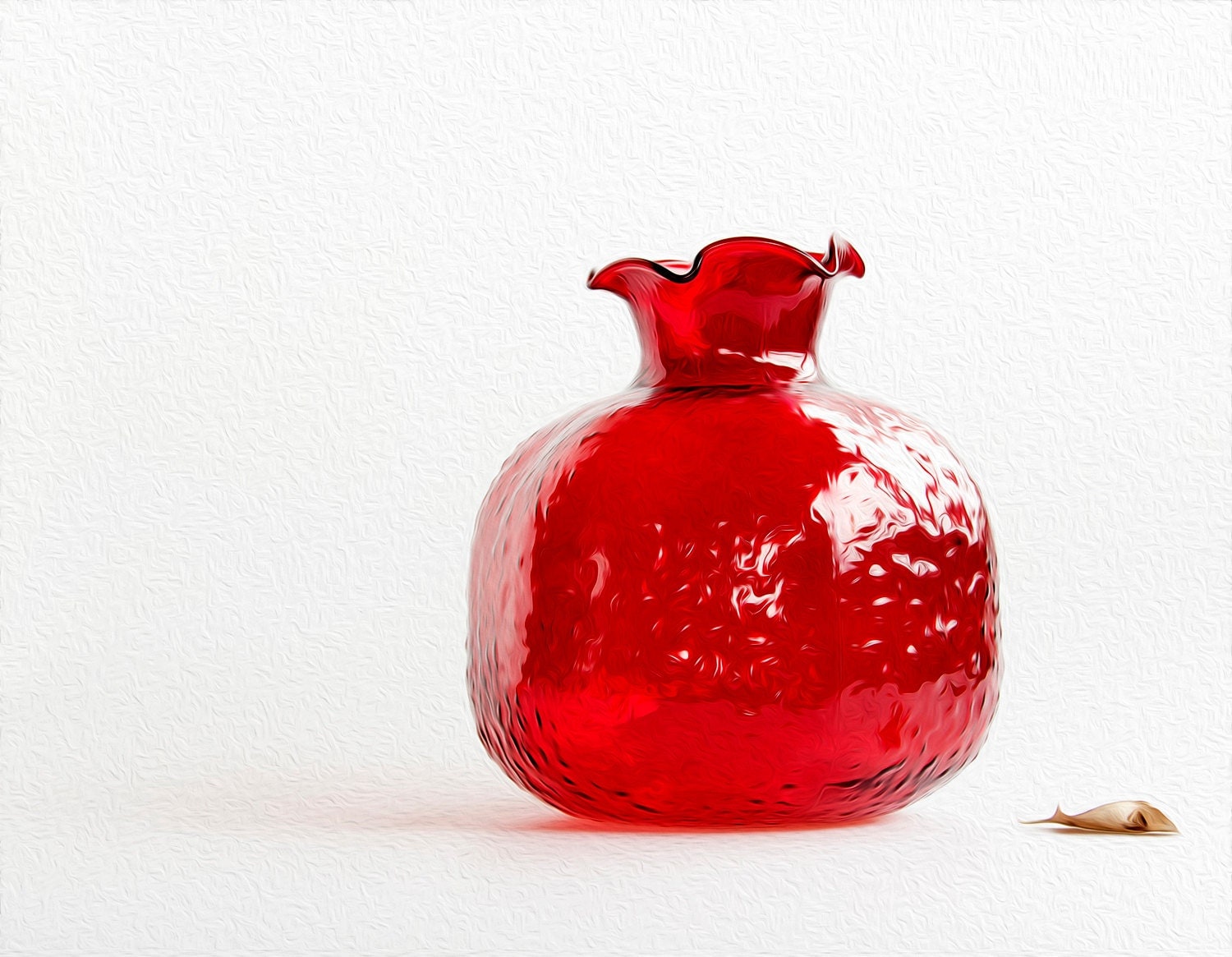 Big Red Glass Pomegranate Red Vase Perfect Gift Big Red Glass Pomegranate Red Vase Perfect Gift