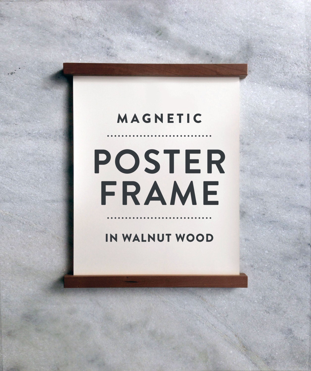 Wooden Poster Hanger 12 Poster Frame in Walnut Wood
