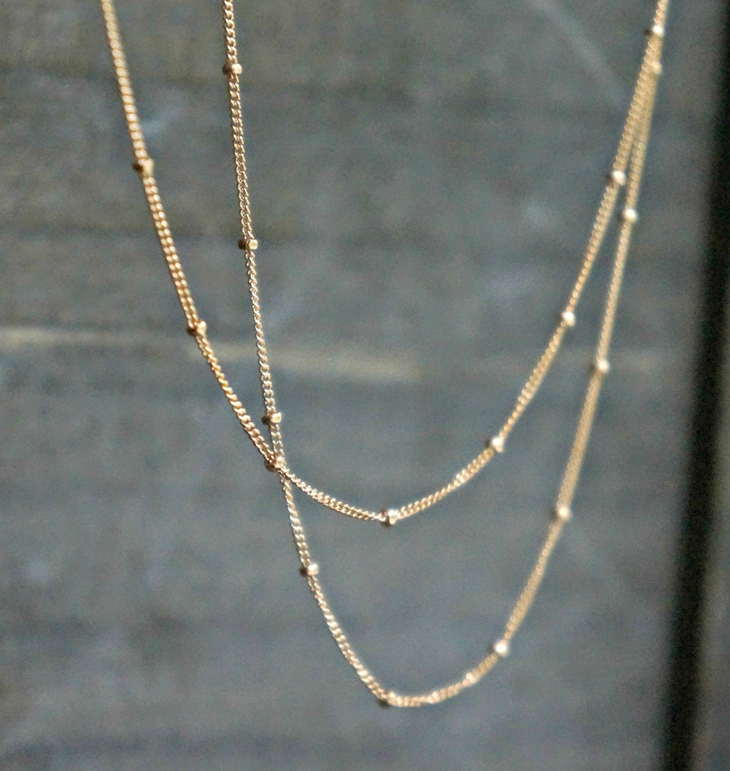 Satellite Chain Necklace // 14k Gold Filled Dainty Beaded