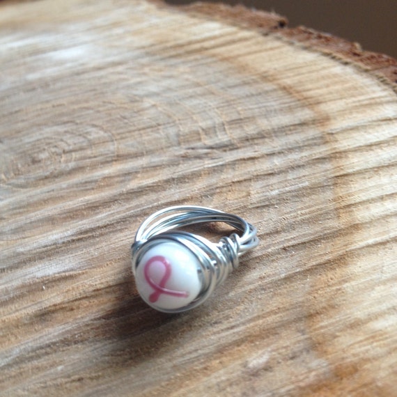 Pink Ribbon Ring / Breast Cancer Jewelry/ Breast cancer Ring