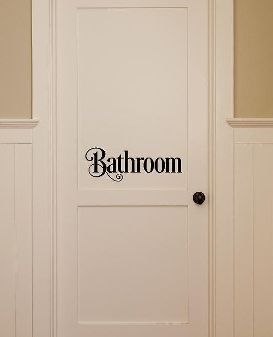 Bathroom wall decal vinyl door decals Lettering sticker bath