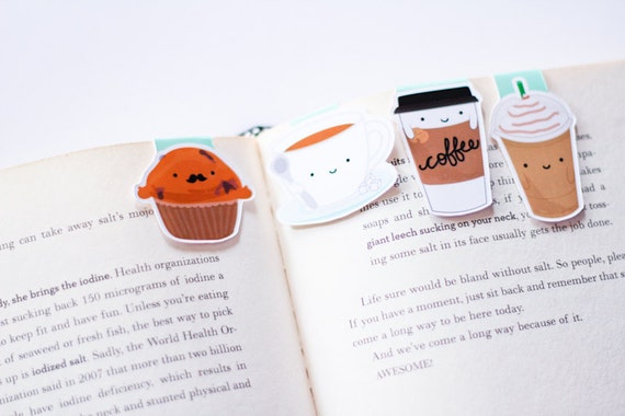 Coffee Set Magnetic Bookmarks (Mini 4 Pack)