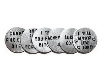 Custom Stamped Coin - Pocket Coin - Keepsake - Good Luck Coin - Wallet Insert - Gifts Under 10 by Modern Out