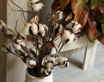 Cotton Floral Arrangment,Fixer upper style, Floral arrangement fall,Cotton Arrangemnet,Magnolia market decor,Farmhouse decor, Rustic decor