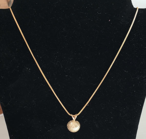 14K Gold Golf Ball Necklace