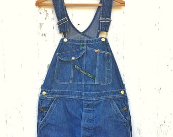 Vintage Key Imperial Overalls Denim Sz M Dungarees Salopette
