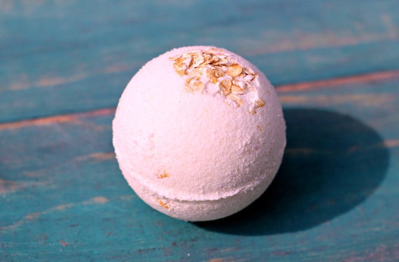 Oatmeal Honey & Goat Milk Bath Bomb Handmade Artisan Bath