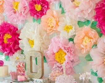 Customize Giant Flowers - Set of 5 Giant Paper Flowers - Perfect Decorations for Wedding,Birthday Party&Baby Shower