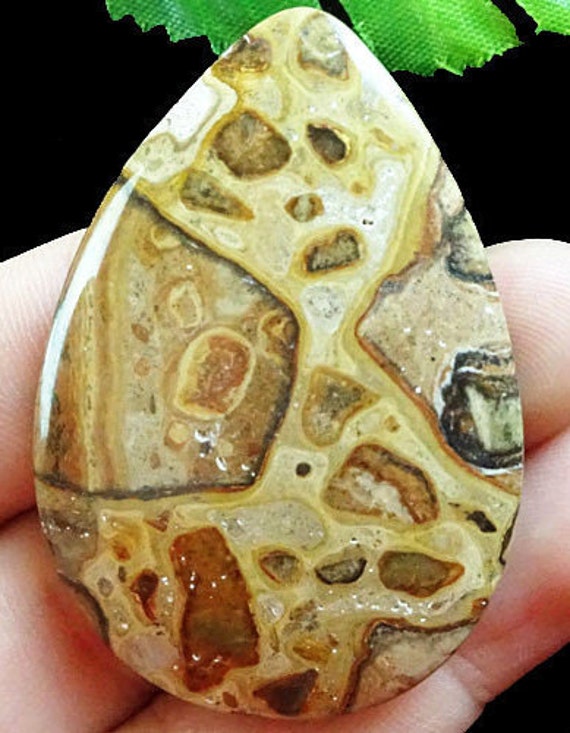 Brown And Tan Ghosts Eye Jasper Gemstone 35x51mm Pendant