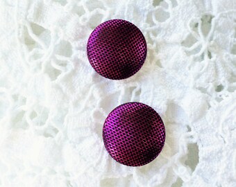 Magenta and Black Shimmer Stud Earrings