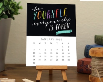 Items similar to Printable Calendar 2016, Inspirational quotes