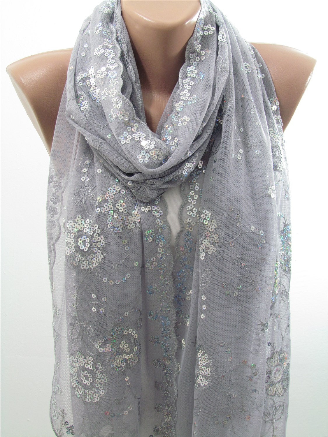silver sparkly wrap