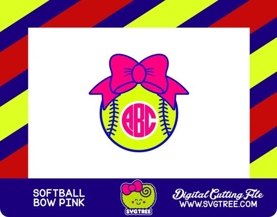 Download Softball SVG Softball Monogram Fastpitch Bow Monogram by SVGTREE