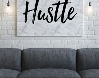 Hustle Canvas Art - Marble Canvas - Abstract Canvas- Marble Art - Gallery Wrapped Canvas - Birthday Gift - Vintage Canvas - Home Decor