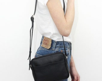 NINA - Leather CrossBody Bag - BLACK