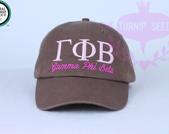 Gamma Phi Beta Sorority Baseball Cap - Custom Color Hat and Embroidery.