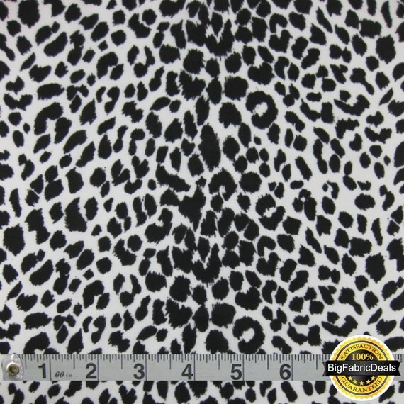 Black Leopard Spandex Fabric SALE 4 Way Stretch by BigFabricDeals