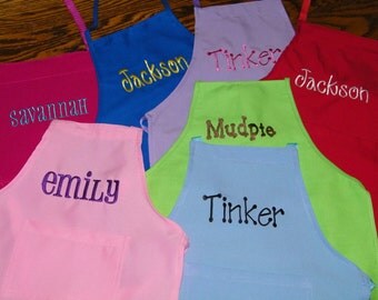 Personalized Embroidered Preschool Toddler K-6 Child Kids Boys Girls Art Cooking Painting Party Baking Apron
