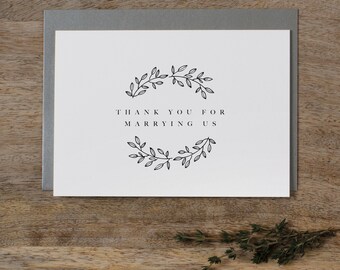Thank you for Marrying Us - Wedding Card to Officiant, Wedding Day Card, Wedding Cards, Minister, Judge, Pastor, Priest, Thank You Cards, K9