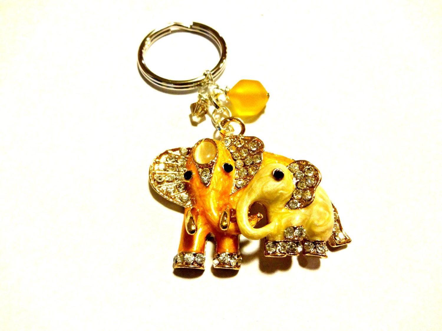 Elephant Keychain Elephant Key Chain Mother Baby Elephant