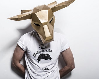 Bull Mask - Build your own from recycled card