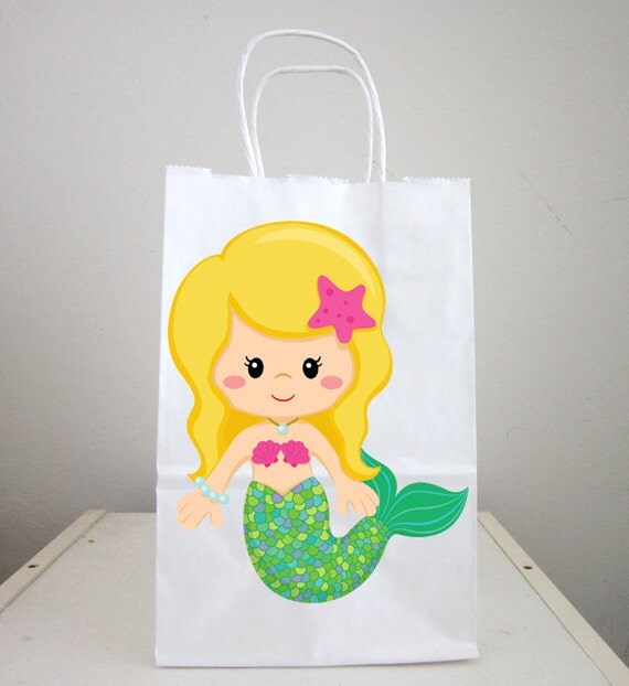 Mermaid Goody Bags Mermaid Gift Bags Mermaid Favor Bags